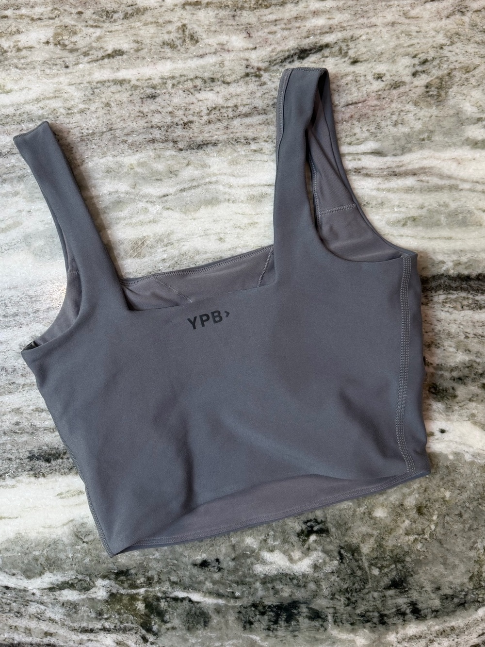 Abercrombie YPB Grey Scoop Neck Sports Bra Tank Top 
Small